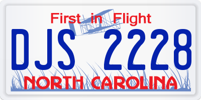 NC license plate DJS2228
