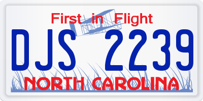 NC license plate DJS2239