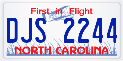 NC license plate DJS2244