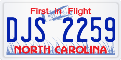 NC license plate DJS2259