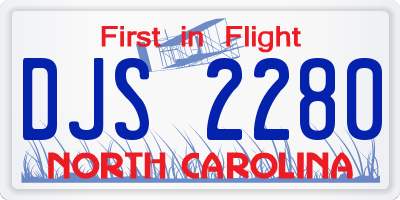 NC license plate DJS2280