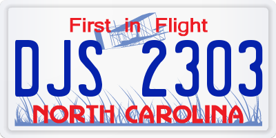 NC license plate DJS2303