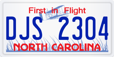 NC license plate DJS2304