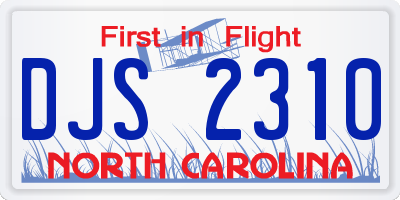 NC license plate DJS2310
