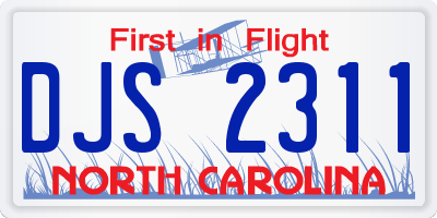 NC license plate DJS2311