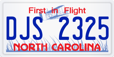NC license plate DJS2325