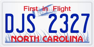 NC license plate DJS2327