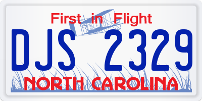 NC license plate DJS2329