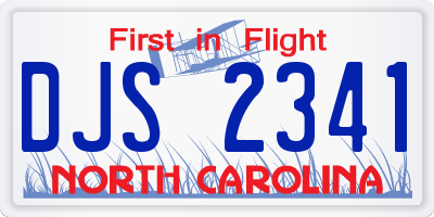 NC license plate DJS2341