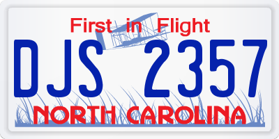 NC license plate DJS2357