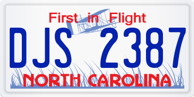 NC license plate DJS2387