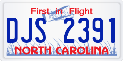 NC license plate DJS2391