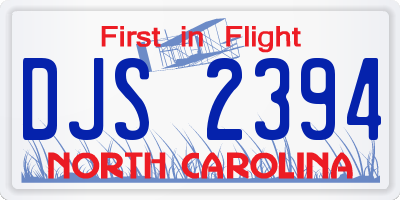 NC license plate DJS2394