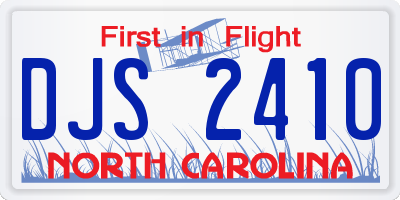 NC license plate DJS2410