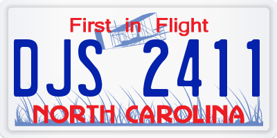 NC license plate DJS2411