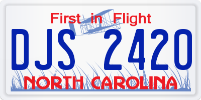 NC license plate DJS2420