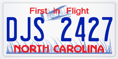 NC license plate DJS2427