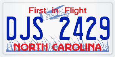 NC license plate DJS2429