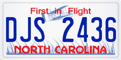NC license plate DJS2436