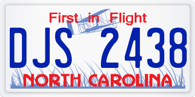 NC license plate DJS2438