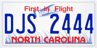 NC license plate DJS2444