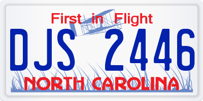 NC license plate DJS2446