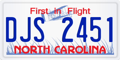 NC license plate DJS2451