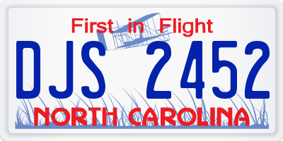 NC license plate DJS2452