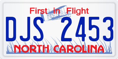 NC license plate DJS2453