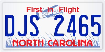 NC license plate DJS2465