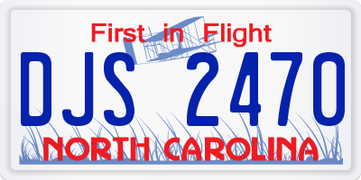 NC license plate DJS2470