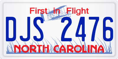 NC license plate DJS2476
