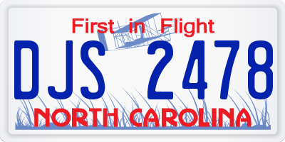 NC license plate DJS2478