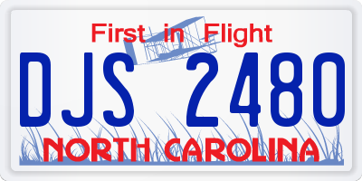 NC license plate DJS2480