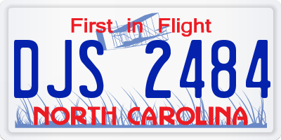 NC license plate DJS2484