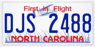 NC license plate DJS2488