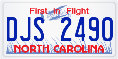 NC license plate DJS2490