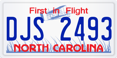 NC license plate DJS2493