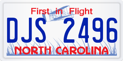 NC license plate DJS2496