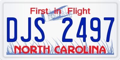NC license plate DJS2497