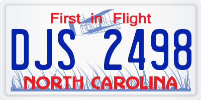 NC license plate DJS2498