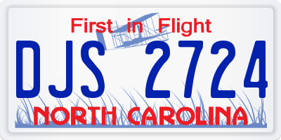 NC license plate DJS2724