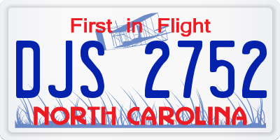 NC license plate DJS2752