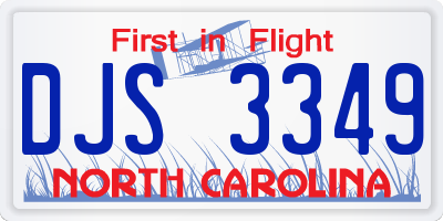 NC license plate DJS3349