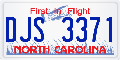 NC license plate DJS3371