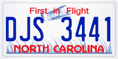 NC license plate DJS3441
