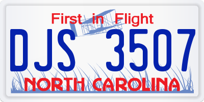 NC license plate DJS3507