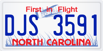 NC license plate DJS3591