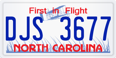 NC license plate DJS3677