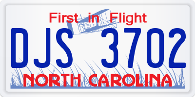 NC license plate DJS3702